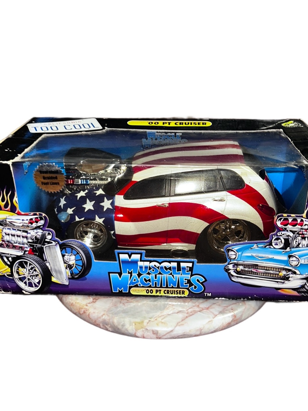 2002 Muscle Machine Stars & Stripes ~ 2000 PT Cruiser Too Cool 1:18 Scale W/ Box